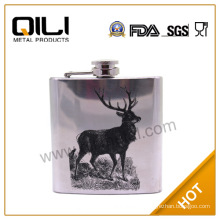 wholesale unique stainless steel hip flask with 1c printing